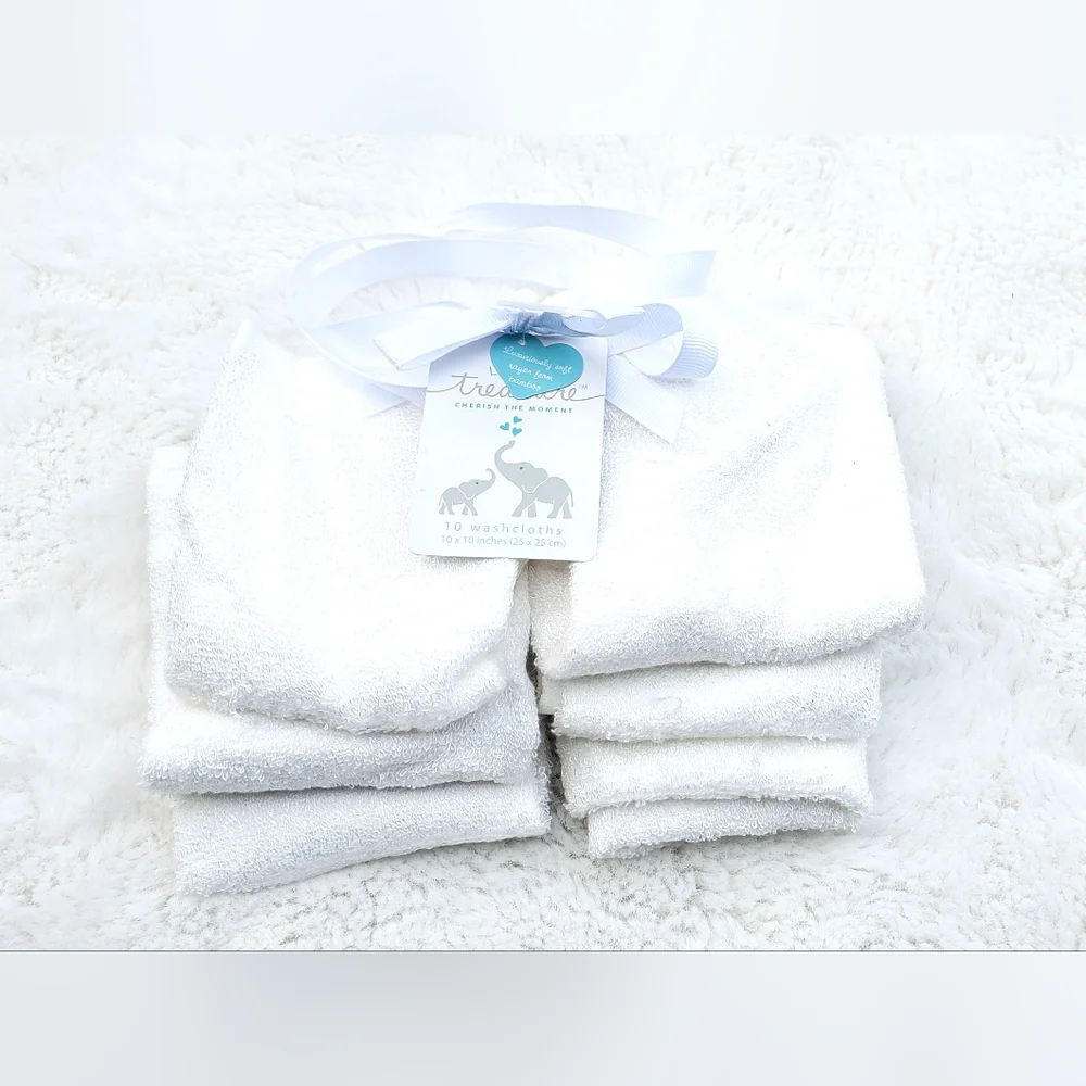White Baby Washcloths Set Of 6